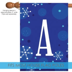 Blue And White Winter Snowflakes Monogram A Outdoor House Flag 40" X 28" 9 Blue And White Winter Snowflakes Monogram A Outdoor House Flag 40" X 28" -PatioVibe Shop dtol 1010168 5 72735.1683050515