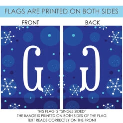 Blue And White Winter Snowflakes Monogram G Outdoor House Flag 40" X 28" 8 Blue And White Winter Snowflakes Monogram G Outdoor House Flag 40" X 28" -PatioVibe Shop dtol 1010174 4 66051.1683050518