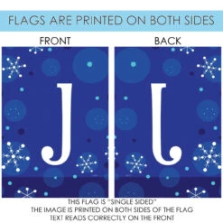 Blue And White Winter Snowflakes Monogram J Outdoor House Flag 40" X 28" 8 Blue And White Winter Snowflakes Monogram J Outdoor House Flag 40" X 28" -PatioVibe Shop dtol 1010177 4 51401.1683050507