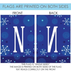 Blue And White Winter Snowflakes Monogram N Outdoor House Flag 40" X 28" 8 Blue And White Winter Snowflakes Monogram N Outdoor House Flag 40" X 28" -PatioVibe Shop dtol 1010181 4 49388.1683050503