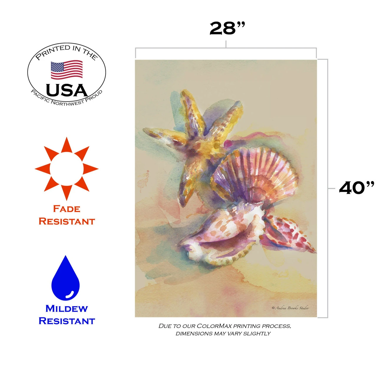 Beige And Red Waterfront Conch Outdoor House Flag 28" X 40" 3 Beige And Red Waterfront Conch Outdoor House Flag 28" X 40" - Image 3