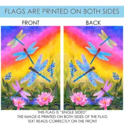 Yellow And Pink Dusk Dragonflies Outdoor House Flag 28" X 40" -PatioVibe Shop dtol 1010199 4 69291.1683152524