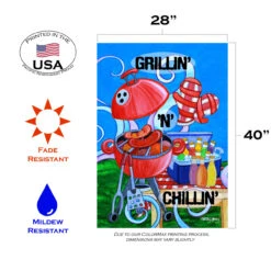 Blue And Red Grillin' N Chillin' Outdoor House Flag 28" X 40" 7 Blue And Red Grillin' N Chillin' Outdoor House Flag 28" X 40" -PatioVibe Shop dtol 1010203 3 04383.1683152526