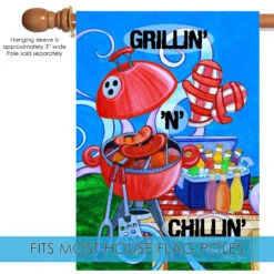 Blue And Red Grillin' N Chillin' Outdoor House Flag 28" X 40" 9 Blue And Red Grillin' N Chillin' Outdoor House Flag 28" X 40" -PatioVibe Shop dtol 1010203 5 91148.1683152527