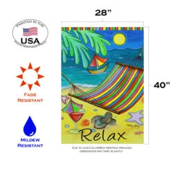 Yellow And Green Paradise Hammock Outdoor House Flag 28" X 40" 7 Yellow And Green Paradise Hammock Outdoor House Flag 28" X 40" -PatioVibe Shop dtol 1010204 3 13488.1683152513