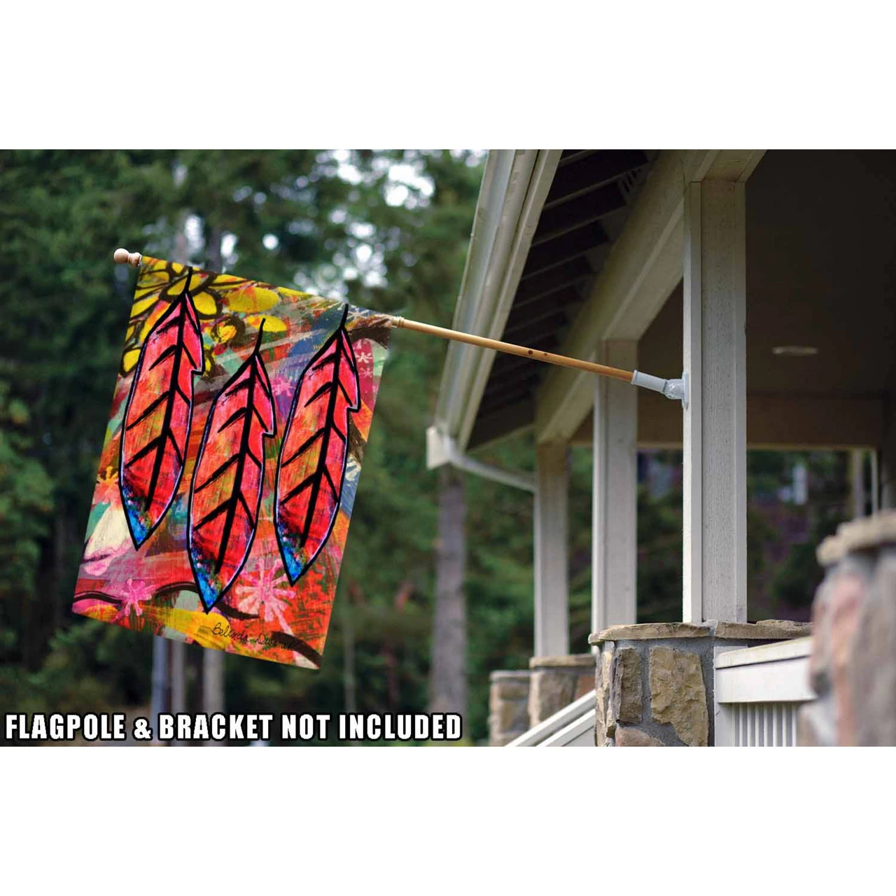 Red And Blue Flashy Feathers Outdoor House Flag 40" X 28" 2 Red And Blue Flashy Feathers Outdoor House Flag 40" X 28" - Image 2