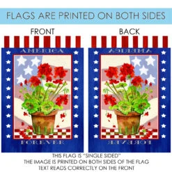 Patriotic Geranium "America Forever" Outdoor House Flag 40" X 28" 8 Patriotic Geranium "America Forever" Outdoor House Flag 40" X 28" -PatioVibe Shop dtol 1010216 4 30540.1683197001