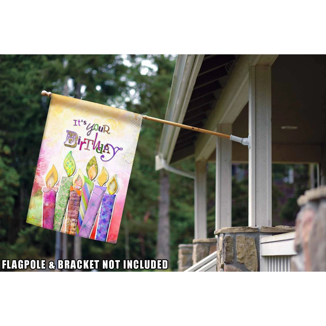Vibrantly Colored Birthday Candles Outdoor House Flag 40" X 28" 2 Vibrantly Colored Birthday Candles Outdoor House Flag 40" X 28" - Image 2