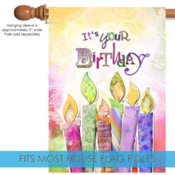 Vibrantly Colored Birthday Candles Outdoor House Flag 40" X 28" 9 Vibrantly Colored Birthday Candles Outdoor House Flag 40" X 28" -PatioVibe Shop dtol 1010223 5 10884.1683197011