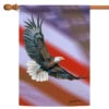 Brown And White Patriotic Eagle Outdoor House Flag 40" X 28"