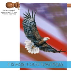 Brown And White Patriotic Eagle Outdoor House Flag 40" X 28" 9 Brown And White Patriotic Eagle Outdoor House Flag 40" X 28" -PatioVibe Shop dtol 1010229 5 80311.1683197023