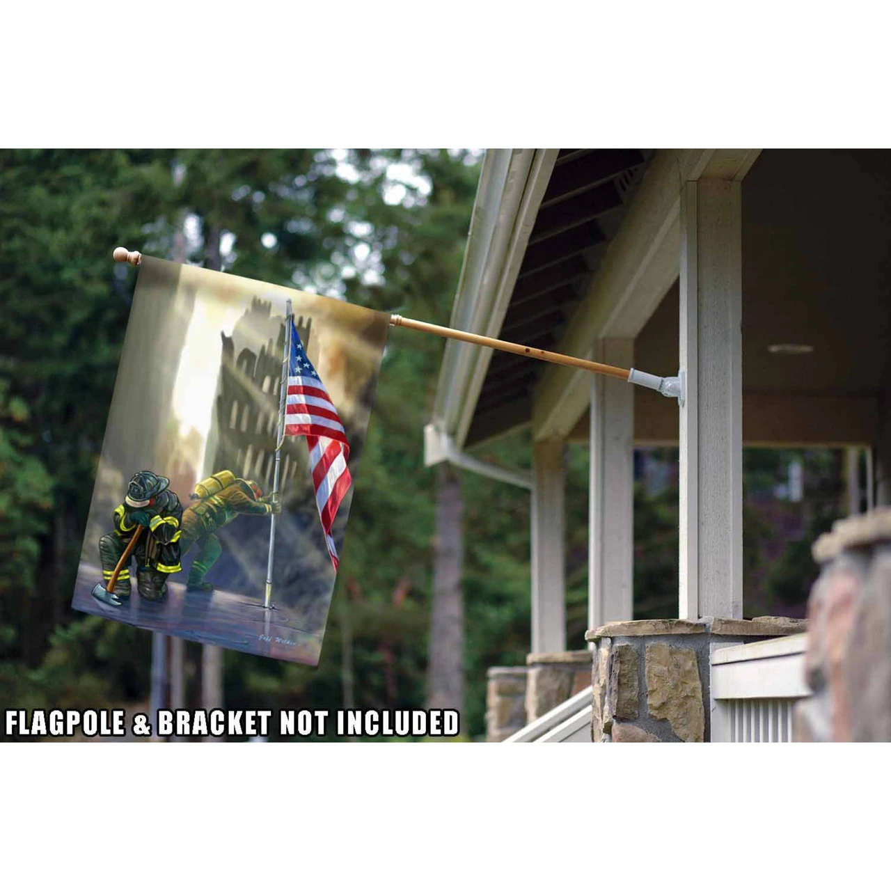 American Heroes Patriotic Outdoor House Flag 40" X 28" 2 American Heroes Patriotic Outdoor House Flag 40" X 28" - Image 2