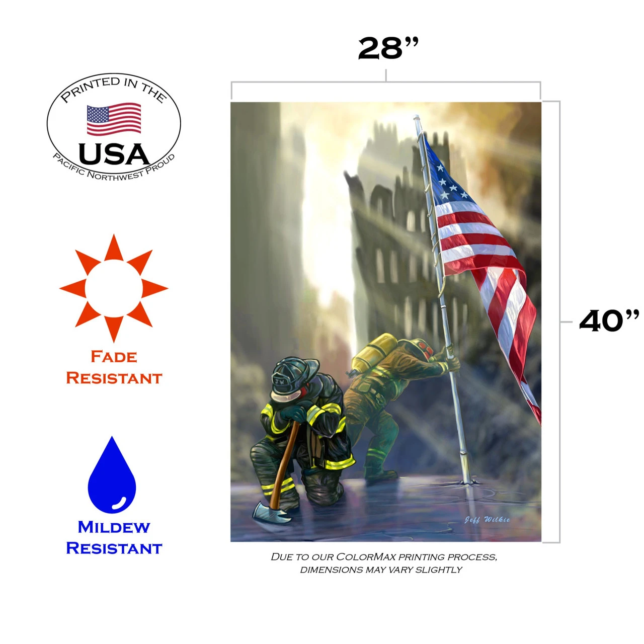 American Heroes Patriotic Outdoor House Flag 40" X 28" 3 American Heroes Patriotic Outdoor House Flag 40" X 28" - Image 3