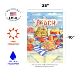 Blue And Beige Beach Barbeque Outdoor House Flag 28" X 40" 7 Blue And Beige Beach Barbeque Outdoor House Flag 28" X 40" -PatioVibe Shop dtol 1010250 3 71748.1683224974