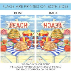 Blue And Beige Beach Barbeque Outdoor House Flag 28" X 40" 8 Blue And Beige Beach Barbeque Outdoor House Flag 28" X 40" -PatioVibe Shop dtol 1010250 4 88615.1683224974