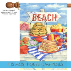 Blue And Beige Beach Barbeque Outdoor House Flag 28" X 40" 9 Blue And Beige Beach Barbeque Outdoor House Flag 28" X 40" -PatioVibe Shop dtol 1010250 5 48024.1683224975