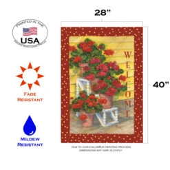 Red And Green Polka Dot Geraniums Outdoor House Flag 28" X 40" 7 Red And Green Polka Dot Geraniums Outdoor House Flag 28" X 40" -PatioVibe Shop dtol 1010253 3 30553.1683254258
