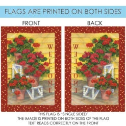 Red And Green Polka Dot Geraniums Outdoor House Flag 28" X 40" 8 Red And Green Polka Dot Geraniums Outdoor House Flag 28" X 40" -PatioVibe Shop dtol 1010253 4 64979.1683254259