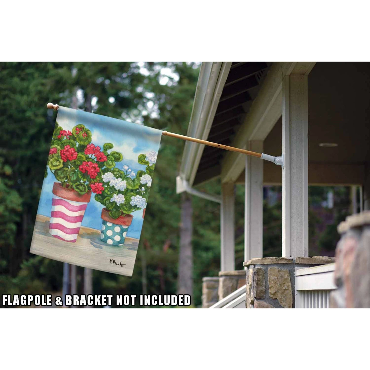 Blue And Green Colorful Geraniums Outdoor House Flag 28" X 40" 2 Blue And Green Colorful Geraniums Outdoor House Flag 28" X 40" - Image 2