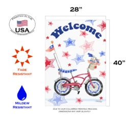 White And Blue Patriotic Bicycle Cruiser Outdoor House Flag 28" X 40" 7 White And Blue Patriotic Bicycle Cruiser Outdoor House Flag 28" X 40" -PatioVibe Shop dtol 1010263 3 48402.1683254238