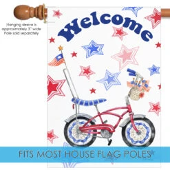 White And Blue Patriotic Bicycle Cruiser Outdoor House Flag 28" X 40" 9 White And Blue Patriotic Bicycle Cruiser Outdoor House Flag 28" X 40" -PatioVibe Shop dtol 1010263 5 79971.1683254239