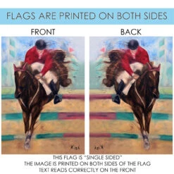 Brown And Red Equestrian Outdoor House Flag 28" X 40" -PatioVibe Shop dtol 1010265 4 36163.1683254221