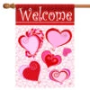 Paper Hearts Welcome Valentine's Day Outdoor House Flag 40" X 28"