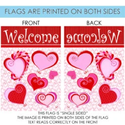 Paper Hearts Welcome Valentine's Day Outdoor House Flag 40" X 28" -PatioVibe Shop dtol 1010273 4 20759.1683269070