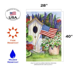 Patriotic Flag Flying Birdhouse Outdoor House Flag 40" X 28" 7 Patriotic Flag Flying Birdhouse Outdoor House Flag 40" X 28" -PatioVibe Shop dtol 1010278 3 26647.1683269076