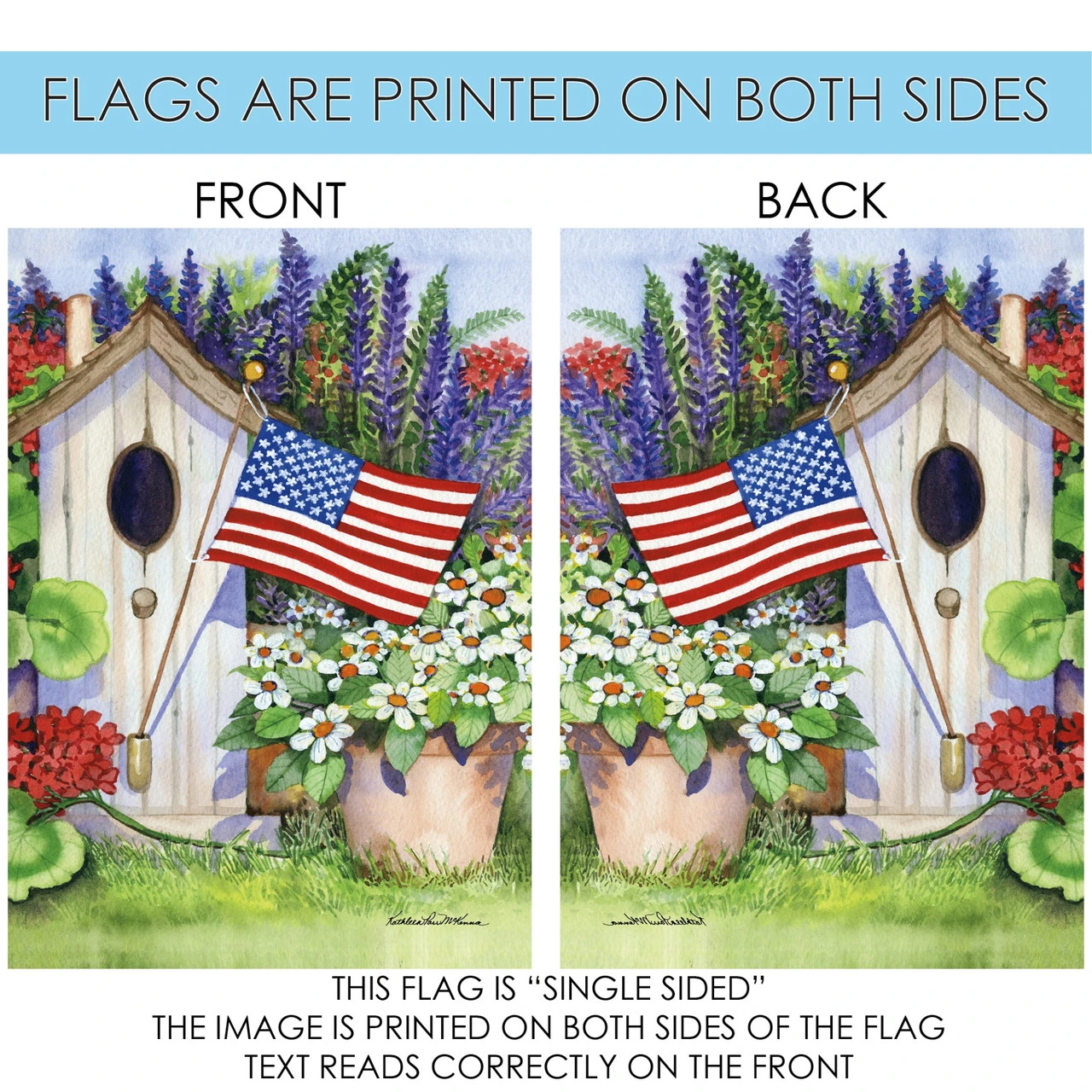 Patriotic Flag Flying Birdhouse Outdoor House Flag 40" X 28" 4 Patriotic Flag Flying Birdhouse Outdoor House Flag 40" X 28" - Image 4