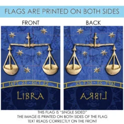 Blue And Gold Libra Zodiac Outdoor House Flag 40" X 28" -PatioVibe Shop dtol 1010297 4 07994.1683298022