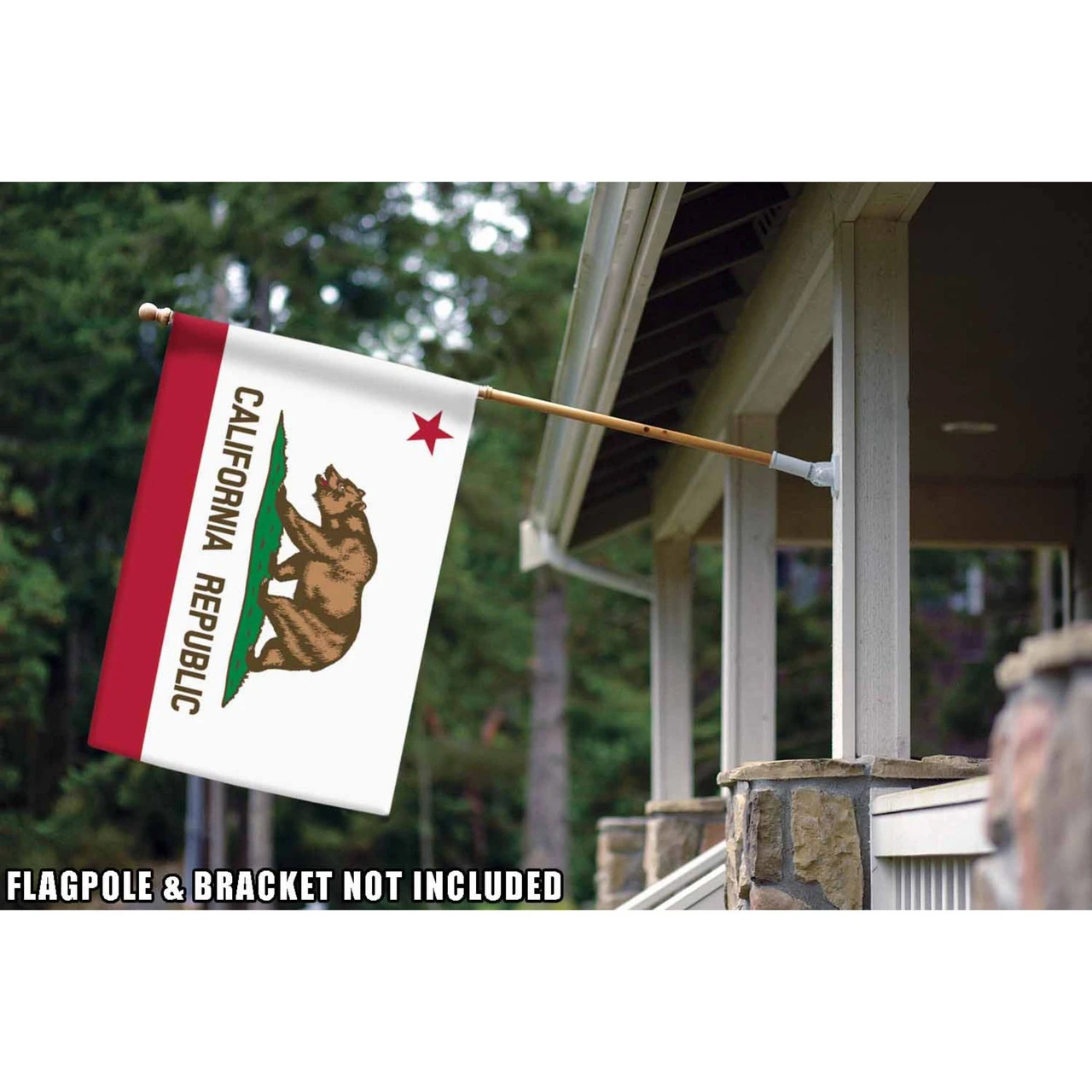 White And Red California State Outdoor House Flag 40" X 28" 2 White And Red California State Outdoor House Flag 40" X 28" - Image 2