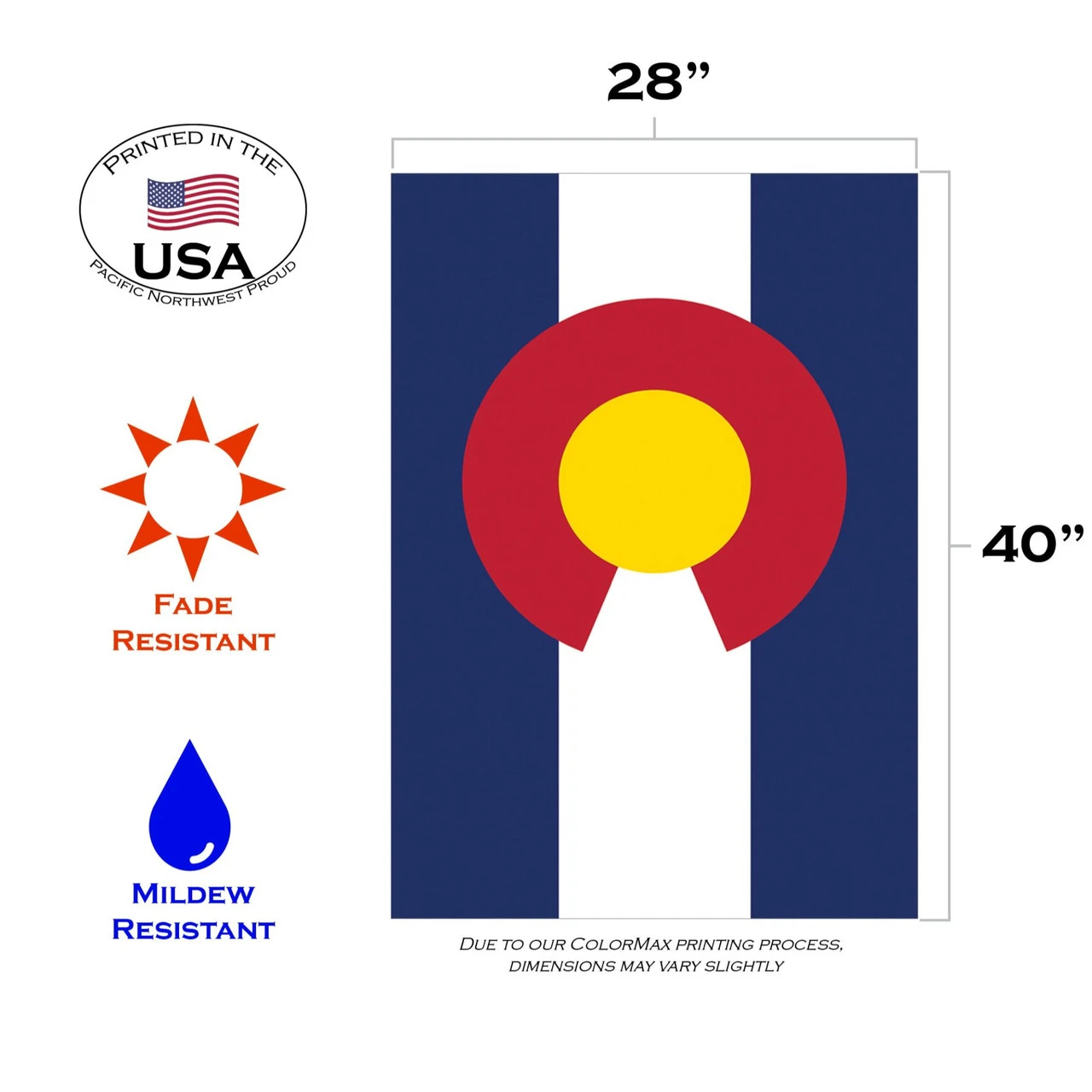 Blue And White Colorado State Outdoor House Flag 40" X 28" 3 Blue And White Colorado State Outdoor House Flag 40" X 28" - Image 3