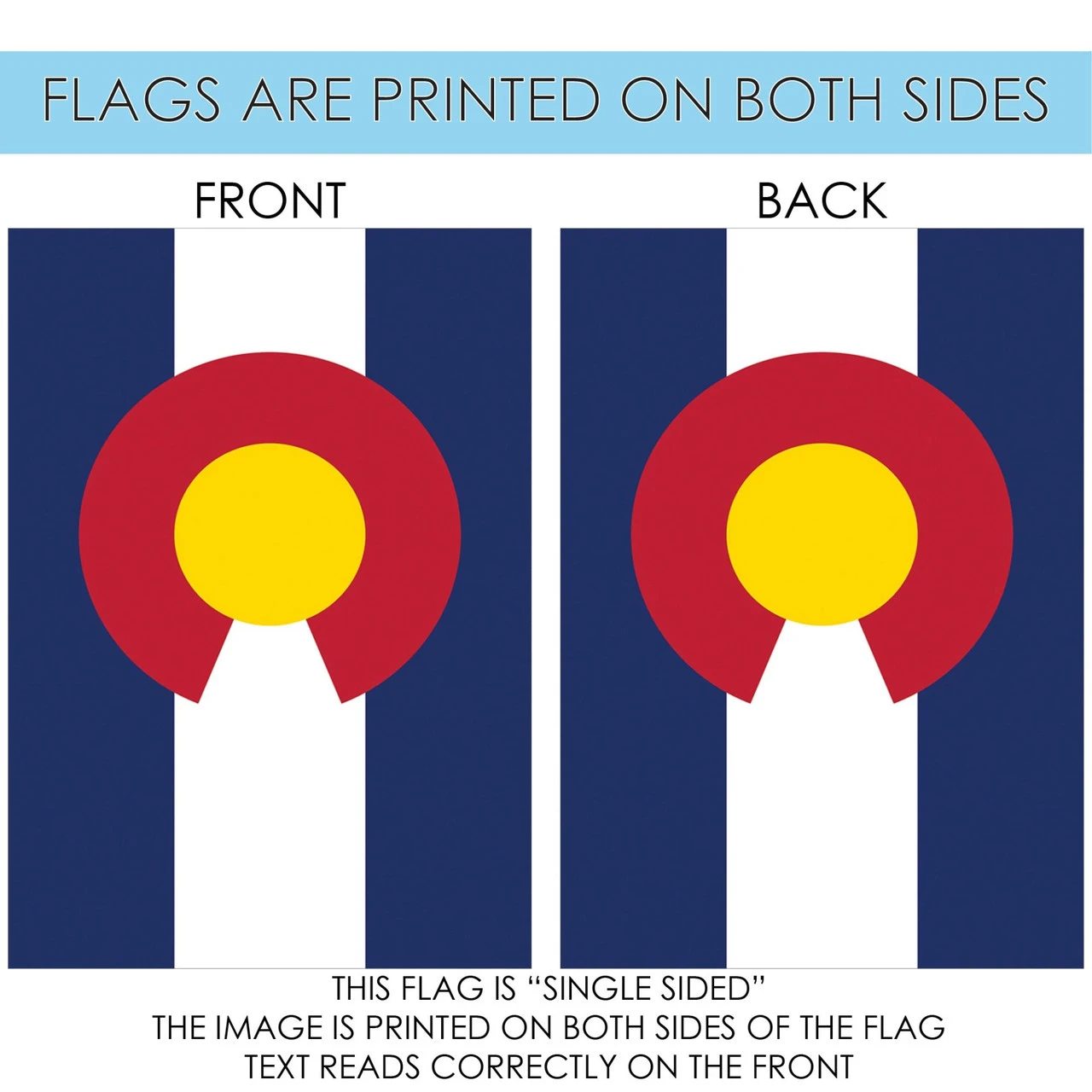 Blue And White Colorado State Outdoor House Flag 40" X 28" 4 Blue And White Colorado State Outdoor House Flag 40" X 28" - Image 4