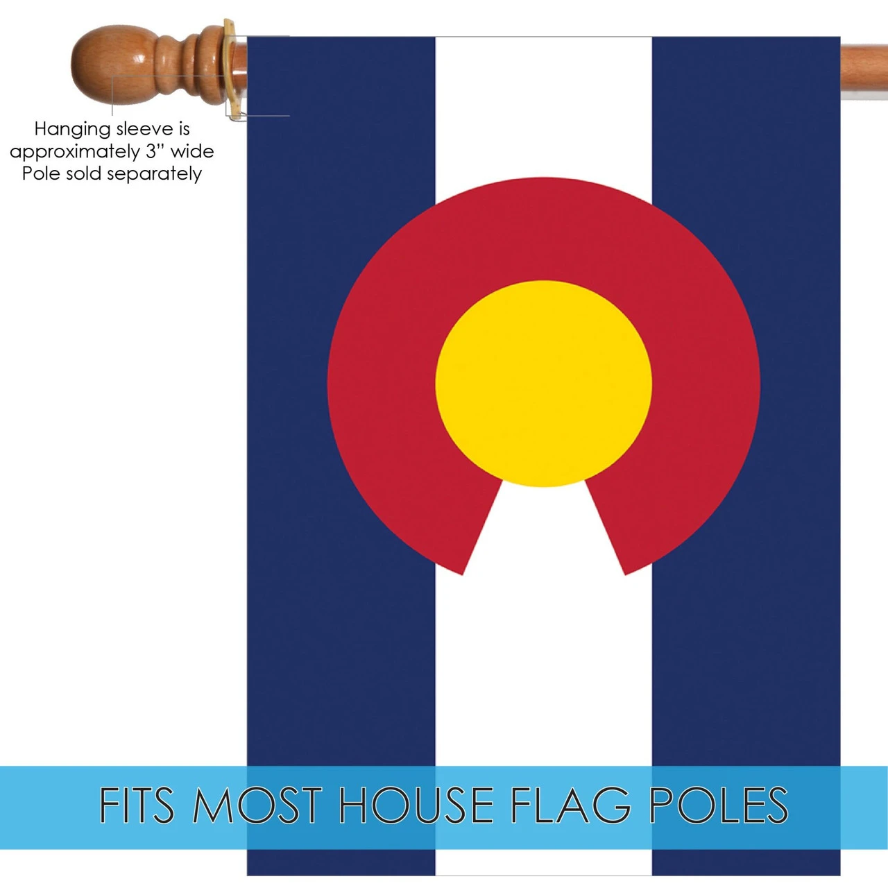Blue And White Colorado State Outdoor House Flag 40" X 28" 5 Blue And White Colorado State Outdoor House Flag 40" X 28" - Image 5