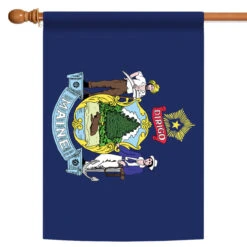 Blue And Green Maine State Outdoor House Flag 40" X 28"