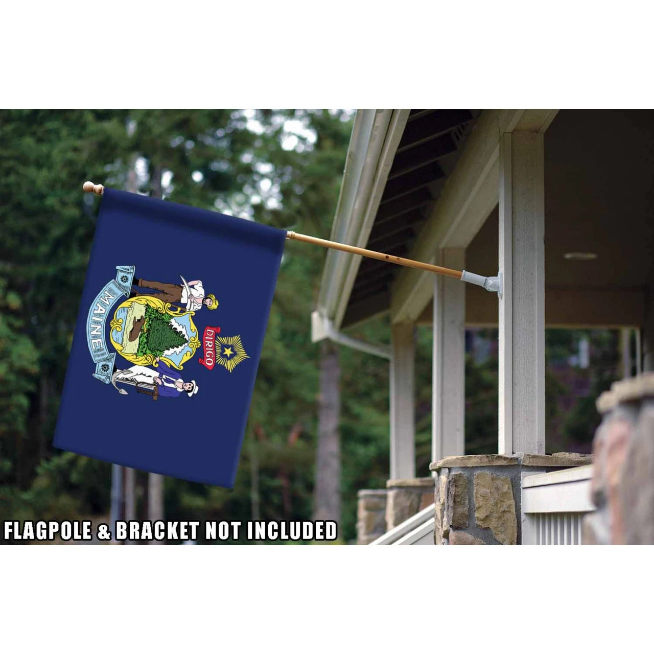 Blue And Green Maine State Outdoor House Flag 40" X 28" 2 Blue And Green Maine State Outdoor House Flag 40" X 28" - Image 2