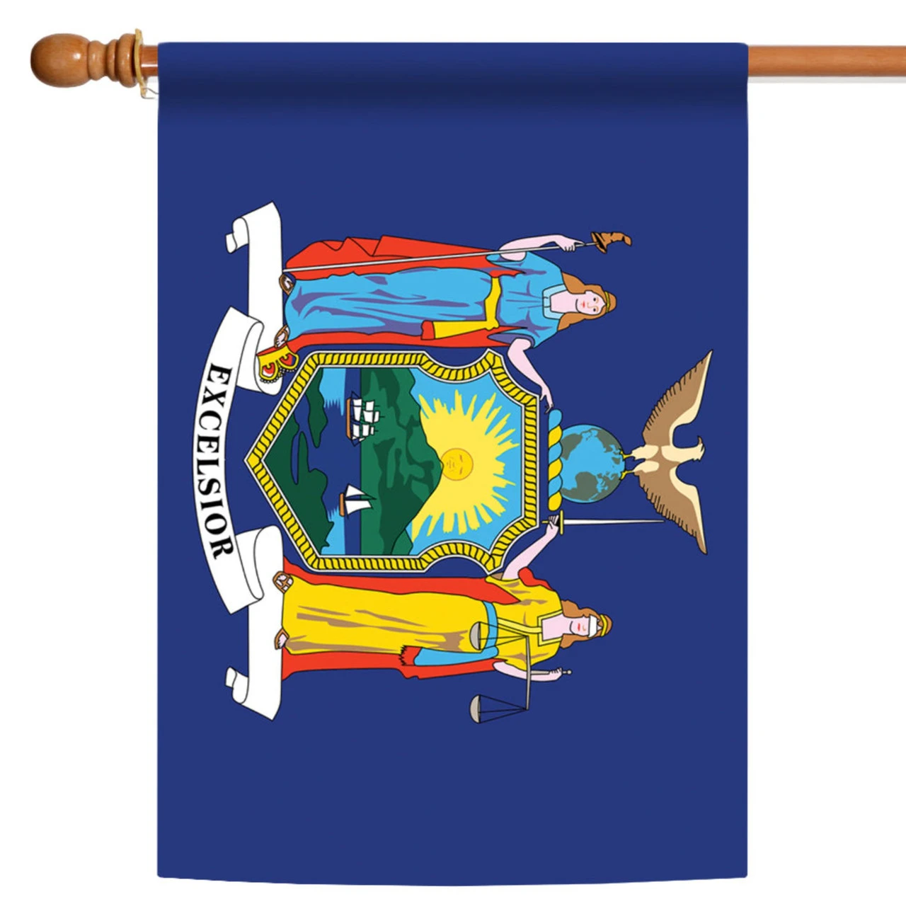 Blue And Yellow New York State Outdoor House Flag 40" X 28" 1 Blue And Yellow New York State Outdoor House Flag 40" X 28"