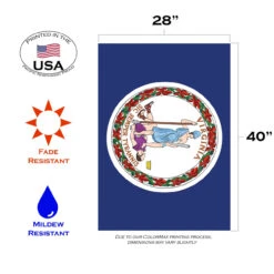 Blue And White Virginia State Outdoor House Flag 40" X 28" -PatioVibe Shop dtol 1010349 3 13969.1683936180