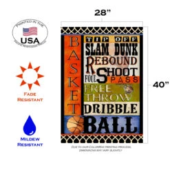 Slam Dunk Basketball Slogans Outdoor House Flag 40" X 28" -PatioVibe Shop dtol 1010359 3 25800.1683587553