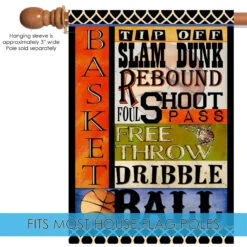 Slam Dunk Basketball Slogans Outdoor House Flag 40" X 28" -PatioVibe Shop dtol 1010359 5 40667.1683587554