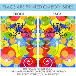Happy Birthday Bubbles Outdoor House Flag 40" X 28" 8 Happy Birthday Bubbles Outdoor House Flag 40" X 28" -PatioVibe Shop dtol 1010361 4 01222.1683602226