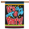 Red And Black It's A Party Outdoor House Flag 40" X 28"