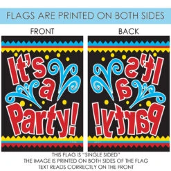 Red And Black It's A Party Outdoor House Flag 40" X 28" 8 Red And Black It's A Party Outdoor House Flag 40" X 28" -PatioVibe Shop dtol 1010367 4 91955.1683616062