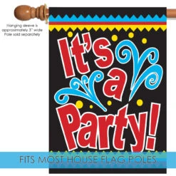 Red And Black It's A Party Outdoor House Flag 40" X 28" 9 Red And Black It's A Party Outdoor House Flag 40" X 28" -PatioVibe Shop dtol 1010367 5 20211.1683616062