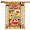 Orange And Green Country Americana Outdoor House Flag 40" X 28"