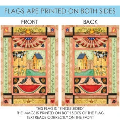 Orange And Green Country Americana Outdoor House Flag 40" X 28" 8 Orange And Green Country Americana Outdoor House Flag 40" X 28" -PatioVibe Shop dtol 1010375 4 61579.1683632620