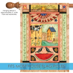 Orange And Green Country Americana Outdoor House Flag 40" X 28" 9 Orange And Green Country Americana Outdoor House Flag 40" X 28" -PatioVibe Shop dtol 1010375 5 97297.1683632620