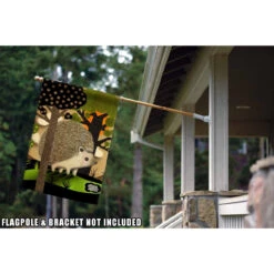 Green And Brown Happy Hedgehog Outdoor House Flag 40" X 28" 6 Green And Brown Happy Hedgehog Outdoor House Flag 40" X 28" -PatioVibe Shop dtol 1010382 2 89872.1683587547