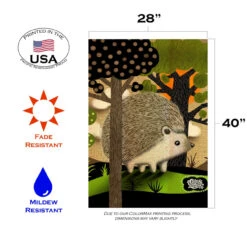 Green And Brown Happy Hedgehog Outdoor House Flag 40" X 28" 7 Green And Brown Happy Hedgehog Outdoor House Flag 40" X 28" -PatioVibe Shop dtol 1010382 3 97676.1683587547